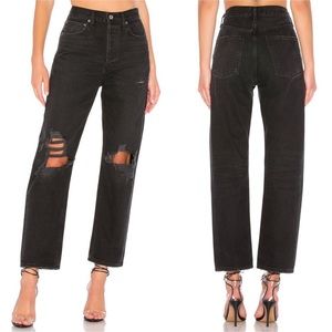 AGOLDE 90s Mid Rise Loose Jeans Size 24 in Smokestack Black